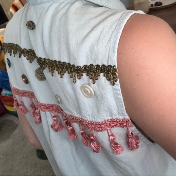 EKA ERIKA KELLY APPAREL Sleeveless Denim Top UPCYCLED American Apparel - Picture 3 of 10